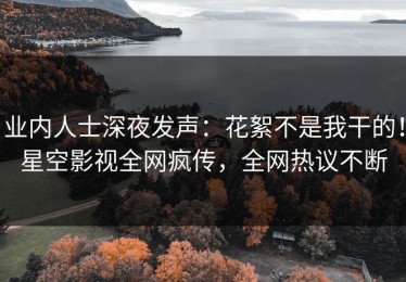 业内人士深夜发声：花絮不是我干的！星空影视全网疯传，全网热议不断