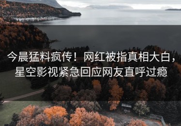 今晨猛料疯传！网红被指真相大白，星空影视紧急回应网友直呼过瘾