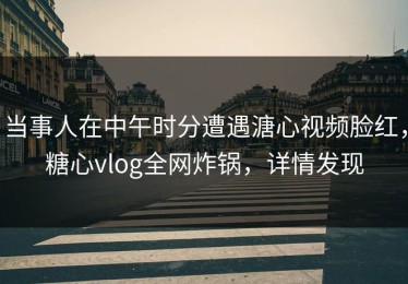 当事人在中午时分遭遇溏心视频脸红，糖心vlog全网炸锅，详情发现