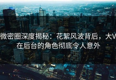 微密圈深度揭秘：花絮风波背后，大V在后台的角色彻底令人意外