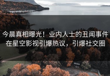 今晨真相曝光！业内人士的丑闻事件在星空影视引爆热议，引爆社交圈